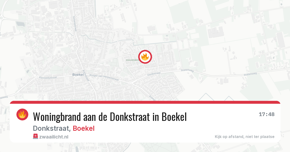 Woningbrand aan de Donkstraat in Boekel — 21 apr 2026
