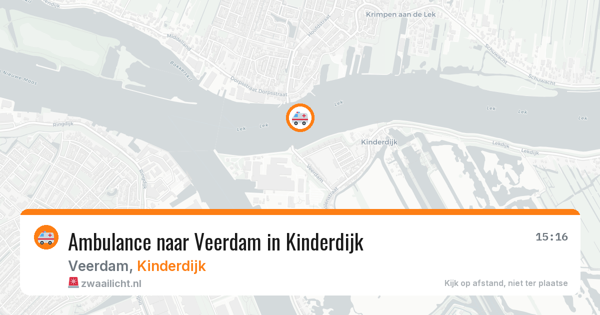 Ambulance naar Veerdam in Kinderdijk — 6 jun 2026