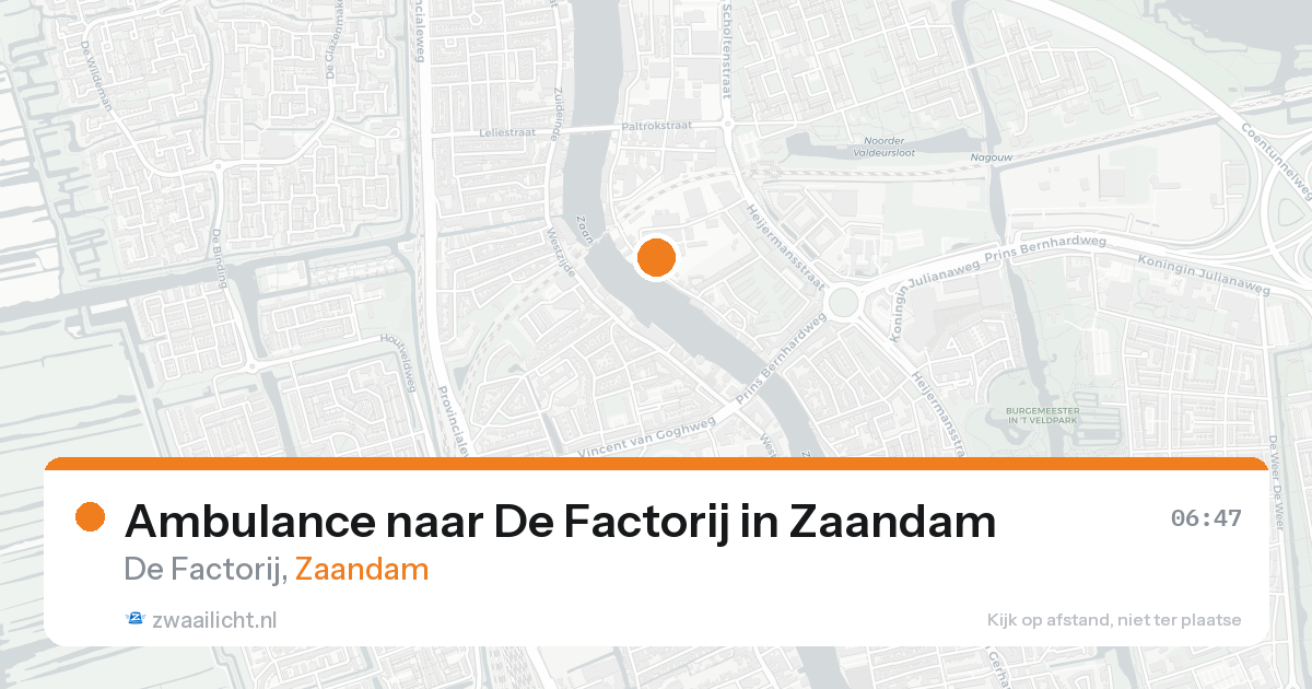 Ambulance naar De Factorij in Zaandam — 16 aug 2026