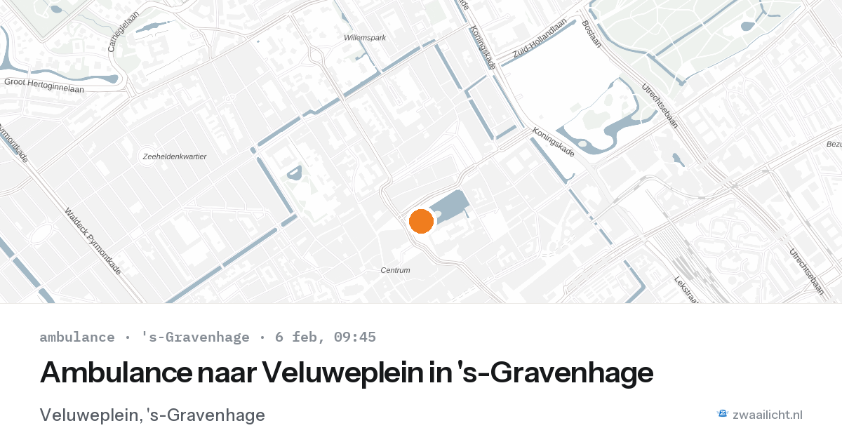Ambulance naar Veluweplein in 's-Gravenhage — 6 feb 2026