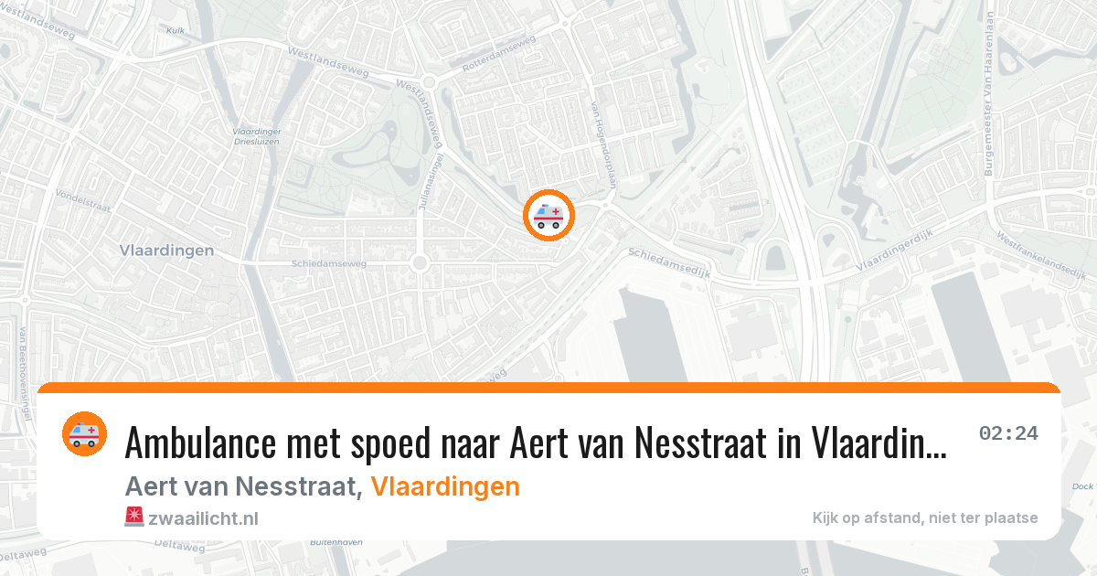 Ambulance met spoed naar Aert van Nesstraat in Vlaardingen — 21 jun 2026