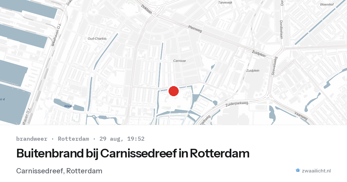 Buitenbrand bij Carnissedreef in Rotterdam — 29 aug 2026