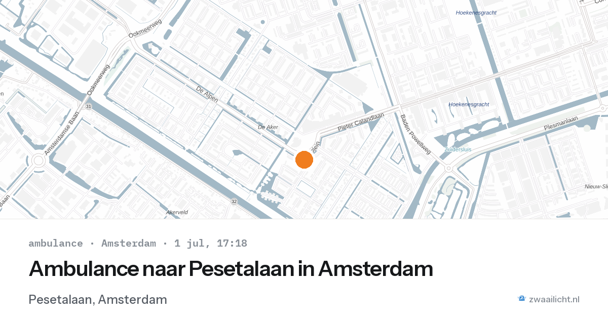 Ambulance naar Pesetalaan in Amsterdam — 1 jul 2026