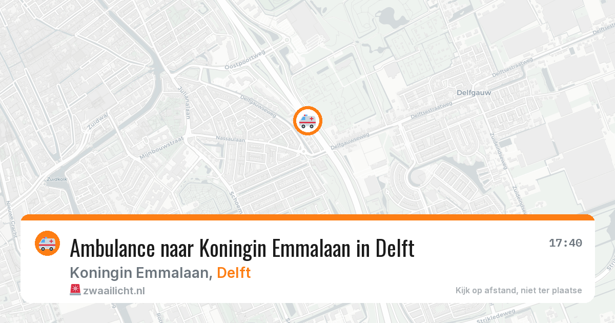 Ambulance naar Koningin Emmalaan in Delft — 25 jun 2026