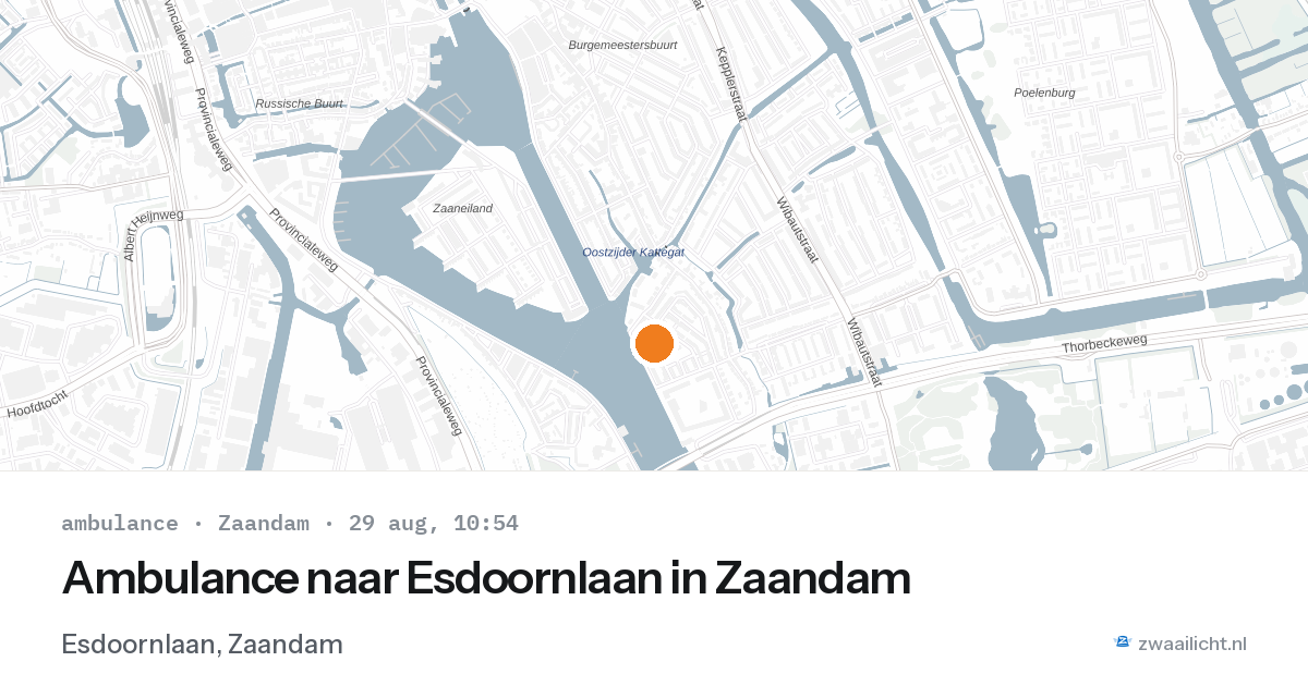 Ambulance naar Esdoornlaan in Zaandam — 29 aug 2026