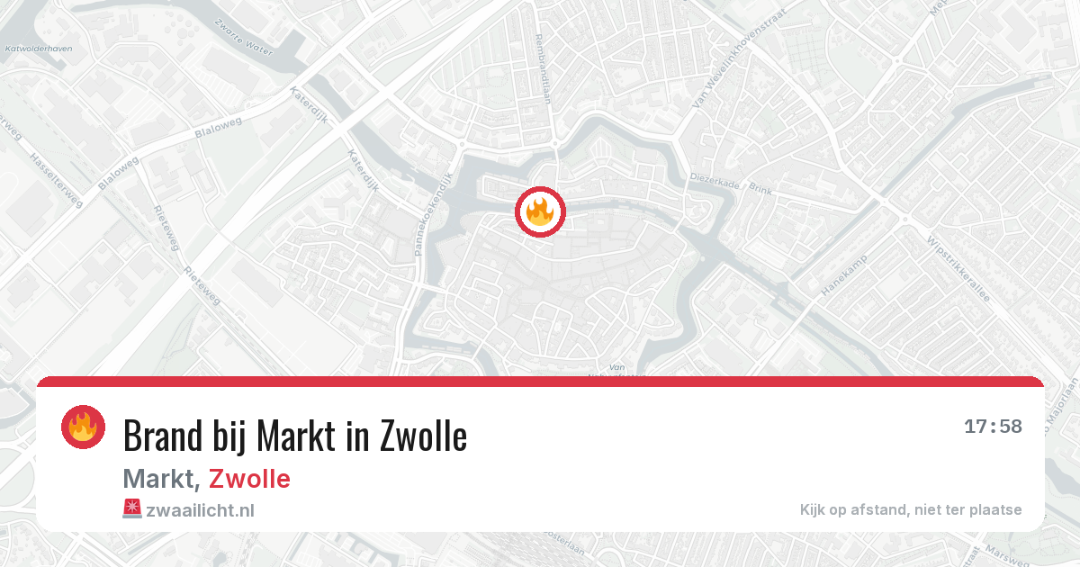 Brand bij Markt in Zwolle — 14 jun 2026