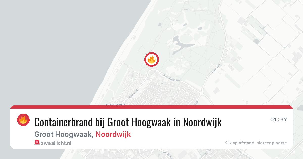 Containerbrand bij Groot Hoogwaak in Noordwijk — 23 jan 2026