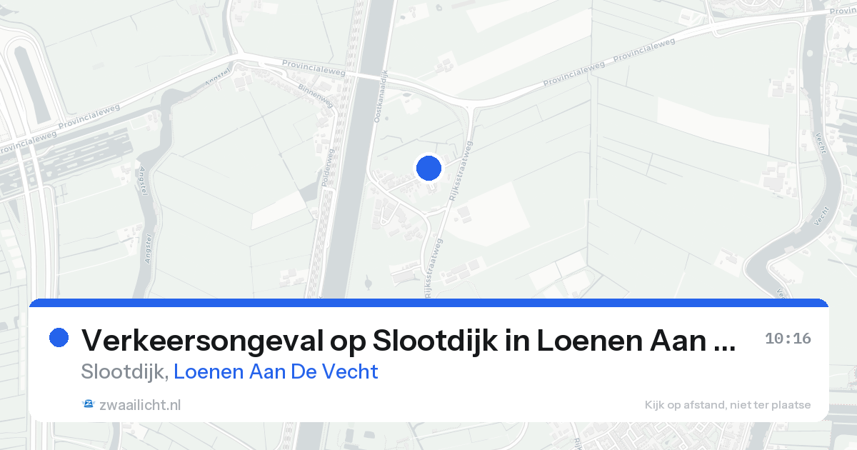 Verkeersongeval op Slootdijk in Loenen Aan De Vecht — 21 aug 2026