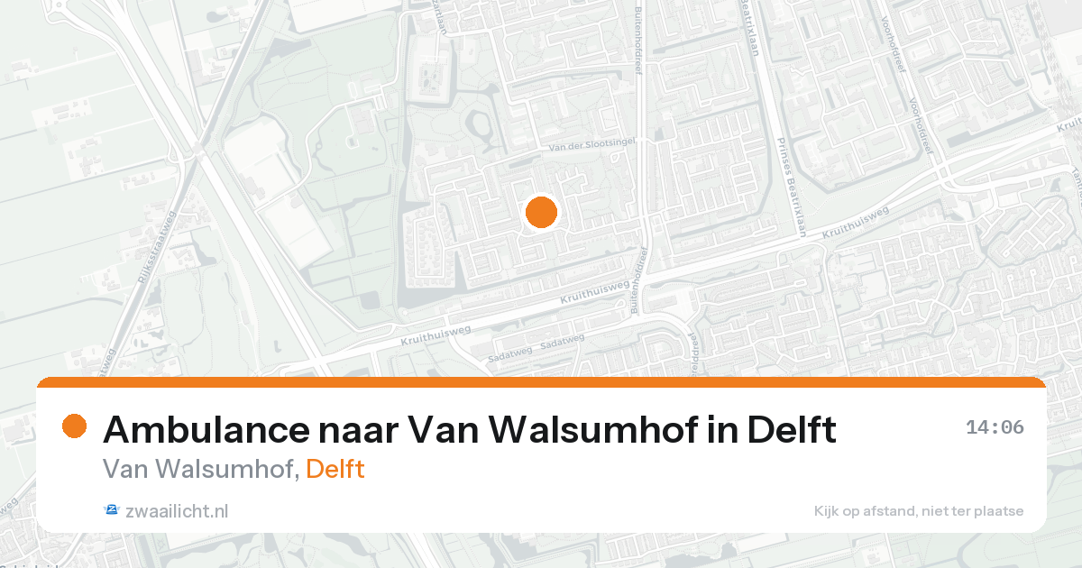 Ambulance naar Van Walsumhof in Delft — 17 aug 2026