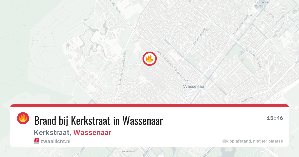 Brand bij Kerkstraat in Wassenaar — 11 jul 2026
