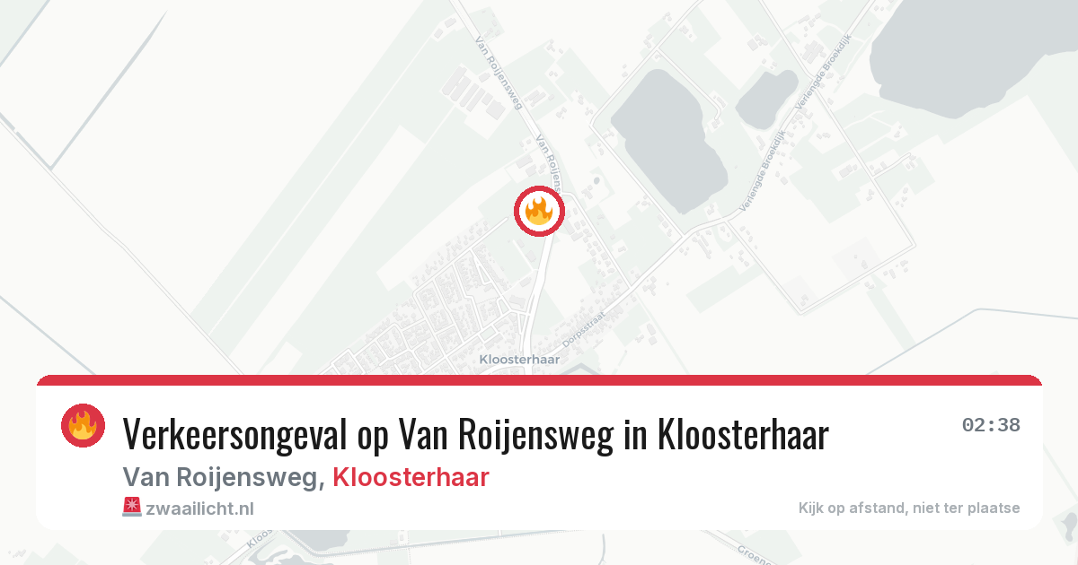 Verkeersongeval op Van Roijensweg in Kloosterhaar — 21 mrt 2026