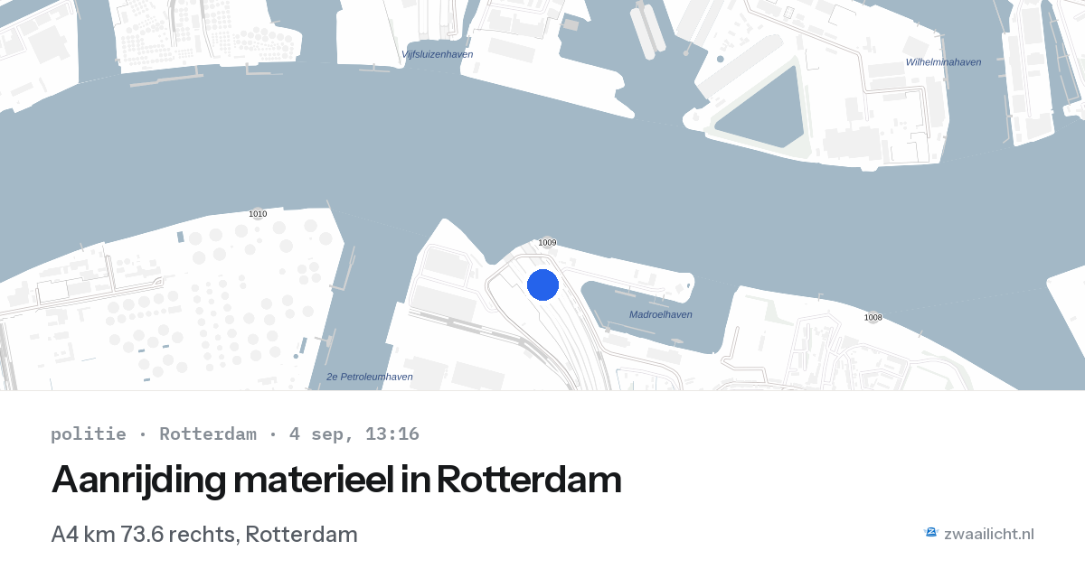 Aanrijding materieel in Rotterdam — 4 sep 2026