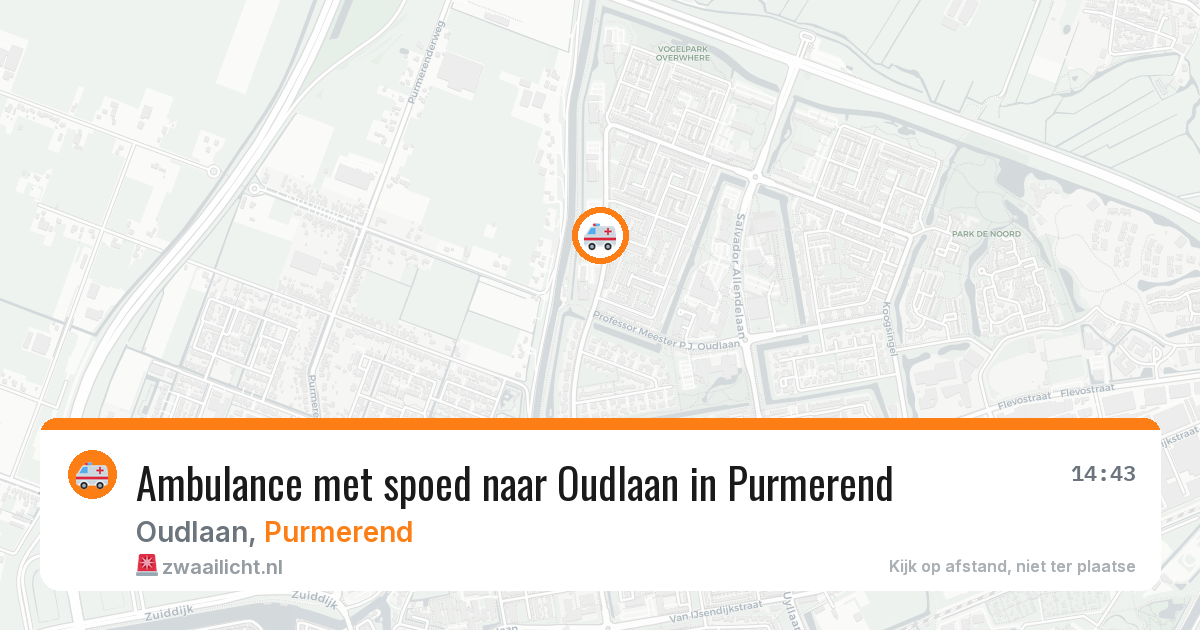 Ambulance met spoed naar Oudlaan in Purmerend — 29 jun 2026
