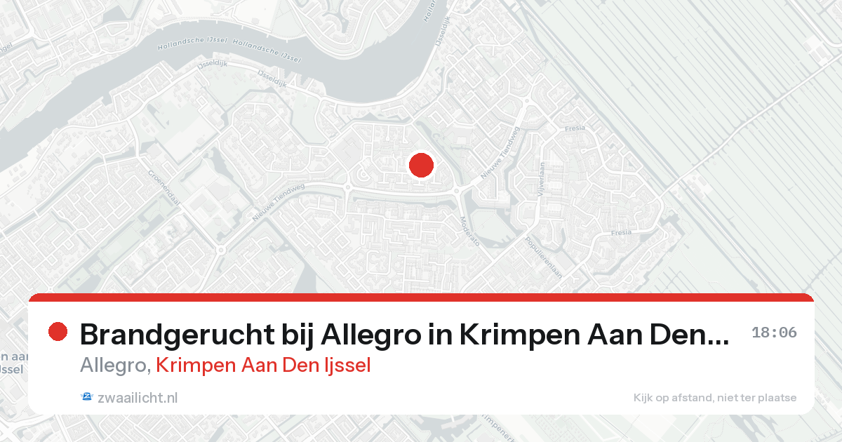 Brandgerucht bij Allegro in Krimpen Aan Den Ijssel — 25 aug 2026