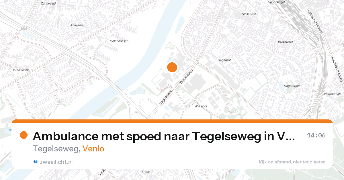 Ambulance met spoed naar Tegelseweg in Venlo — 10 aug 2026