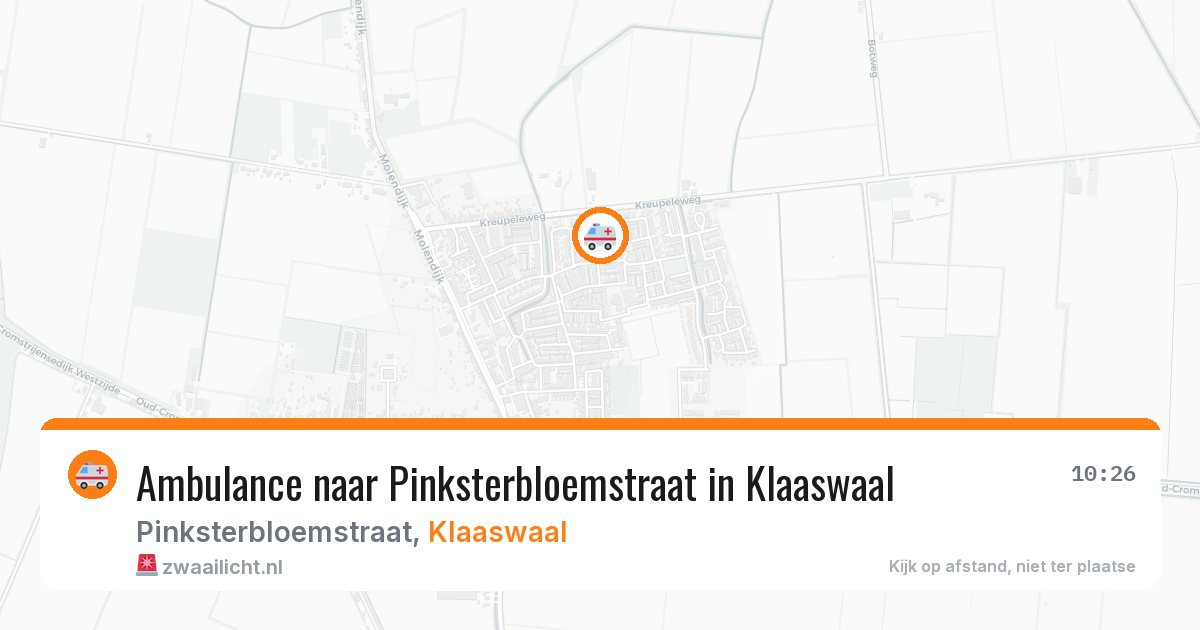 Ambulance naar Pinksterbloemstraat in Klaaswaal — 2 jun 2026