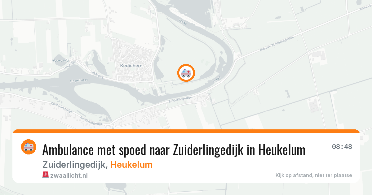 Ambulance met spoed naar Zuiderlingedijk in Heukelum — 8 jun 2026
