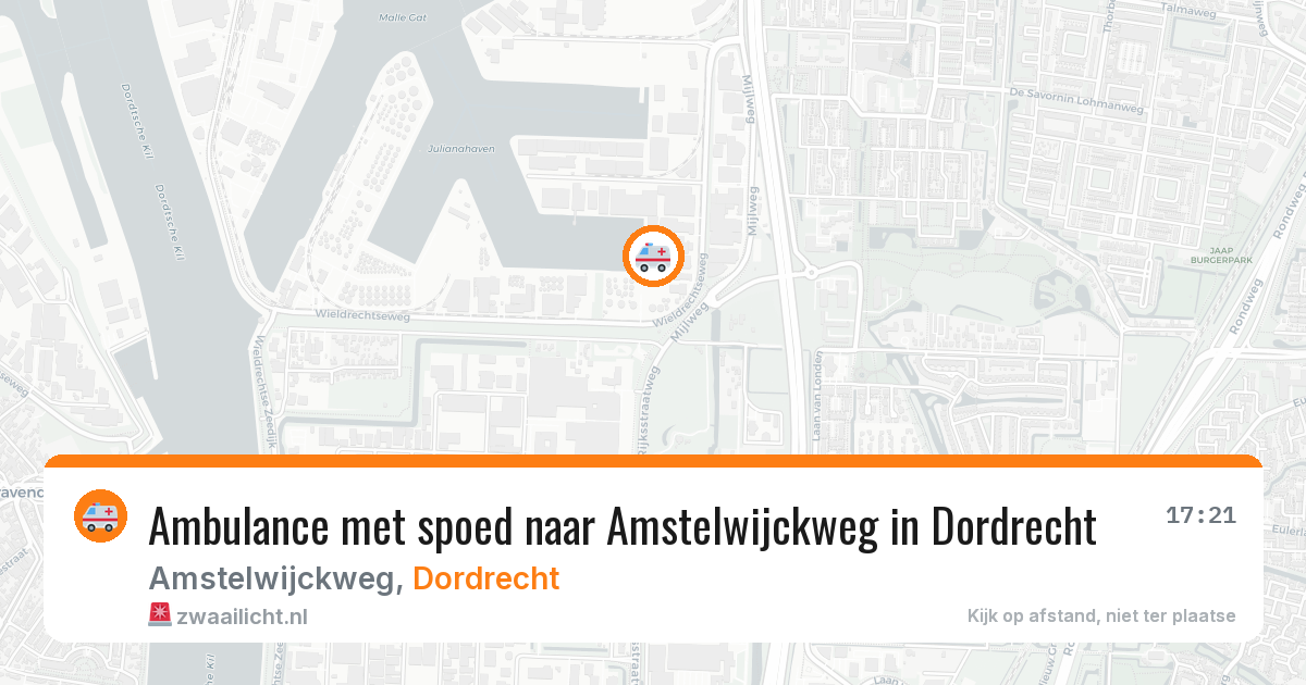 Ambulance met spoed naar Amstelwijckweg in Dordrecht — 16 jan 2026