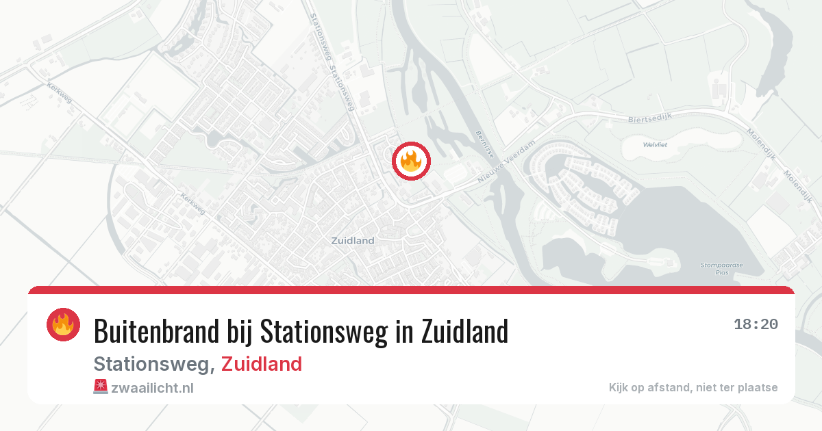 Buitenbrand bij Stationsweg in Zuidland — 6 aug 2026
