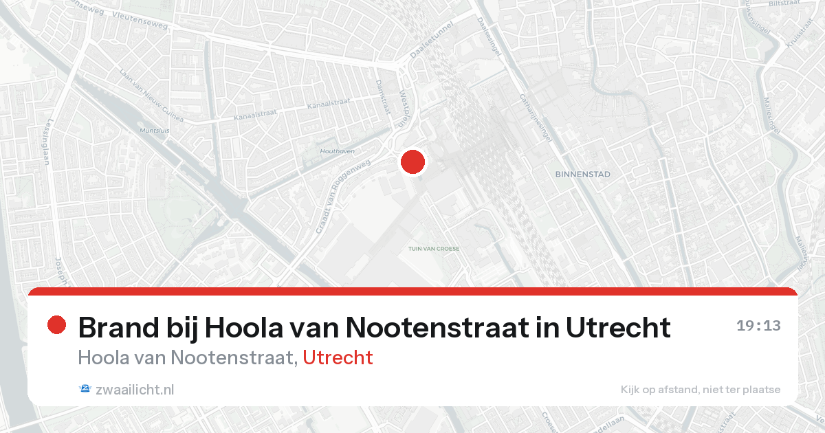 Brand bij Hoola van Nootenstraat in Utrecht — 17 aug 2026