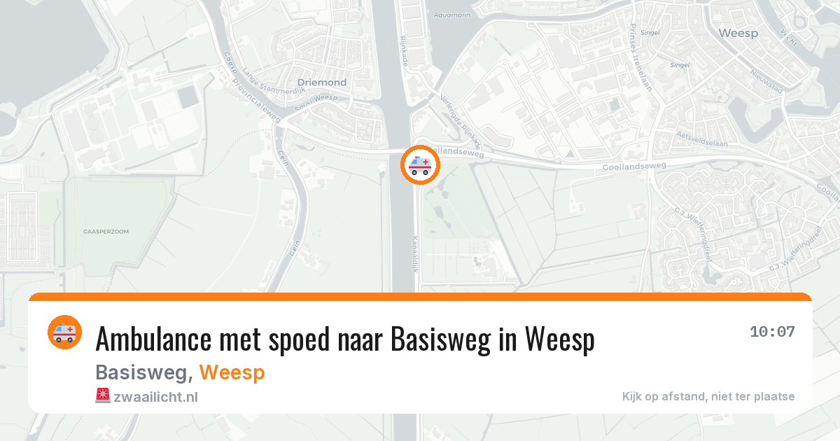 Ambulance met spoed naar Basisweg in Weesp — 29 jun 2026