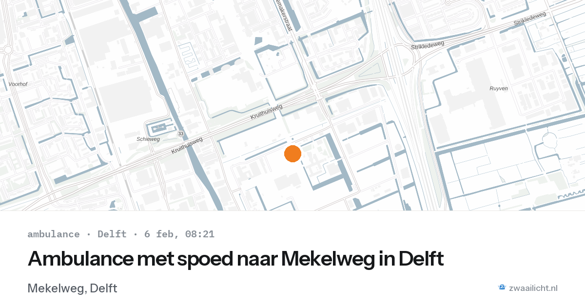Ambulance met spoed naar Mekelweg in Delft — 6 feb 2026