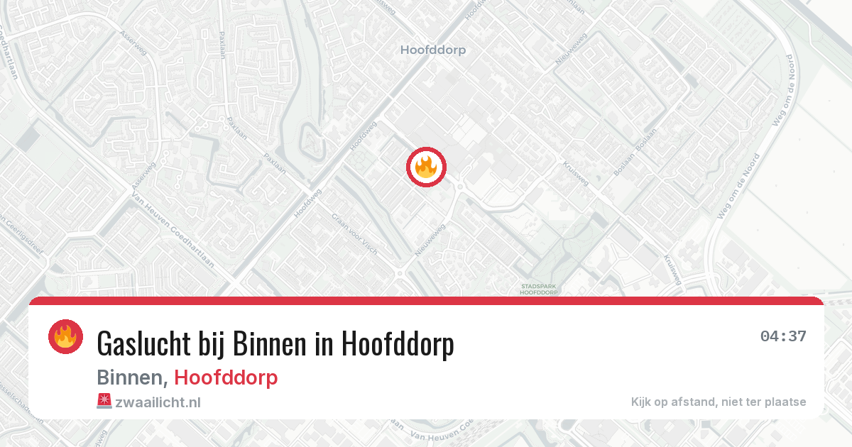 Gaslucht bij Binnen in Hoofddorp — 6 apr 2026