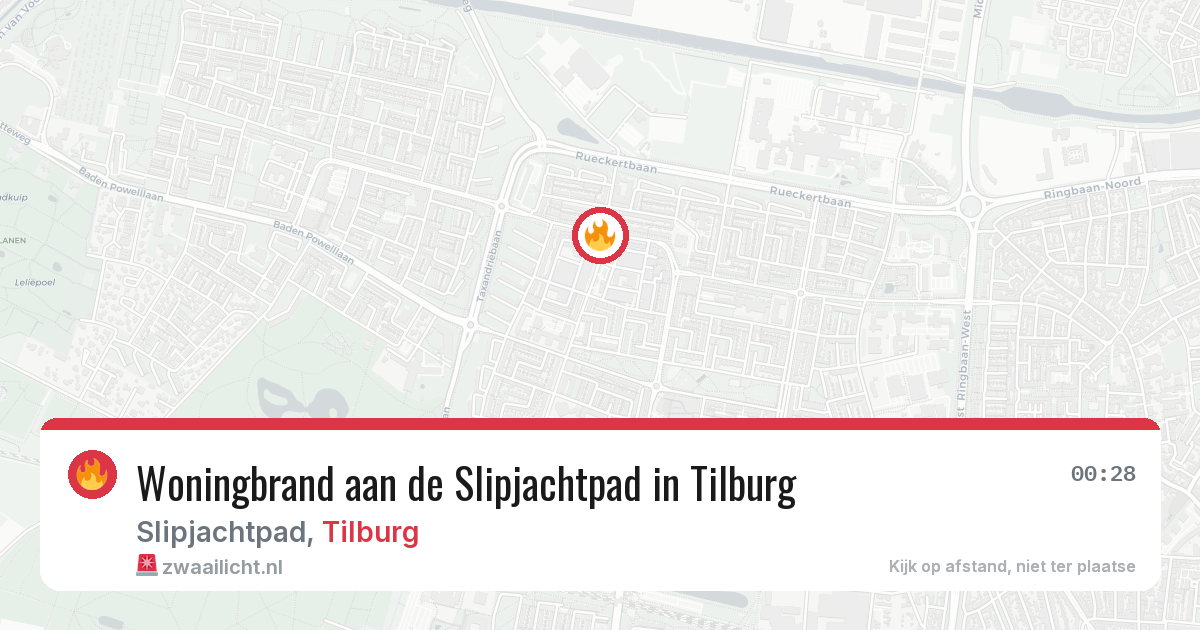 Woningbrand aan de Slipjachtpad in Tilburg — 17 mrt 2026
