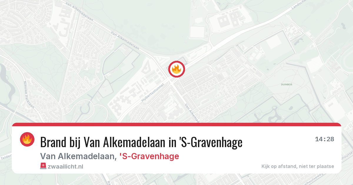 Brand bij Van Alkemadelaan in 'S-Gravenhage — 13 aug 2026