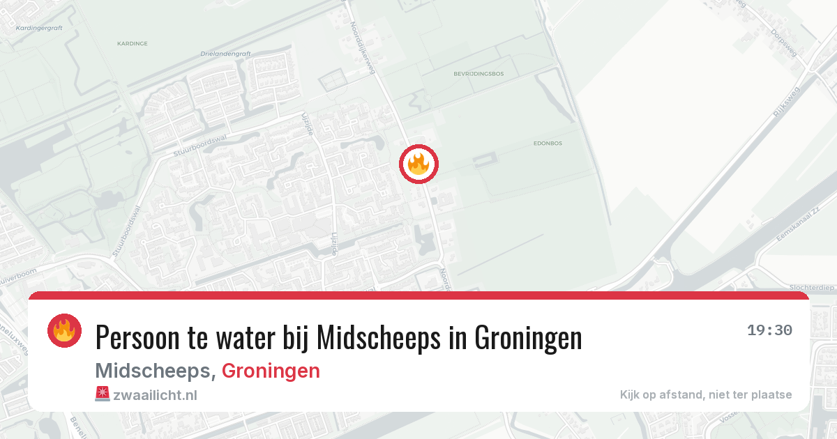 Persoon te water bij Midscheeps in Groningen — 30 jan 2026