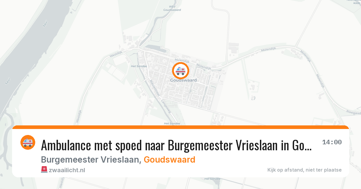 Ambulance met spoed naar Burgemeester Vrieslaan in Goudswaard — 7 aug 2026