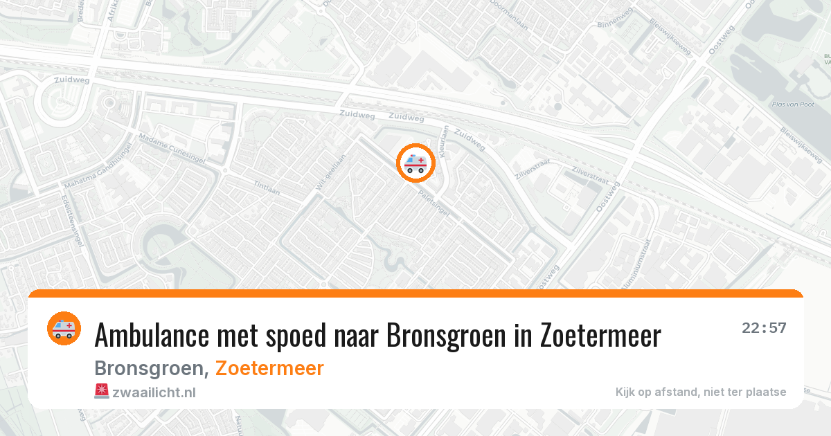 Ambulance met spoed naar Bronsgroen in Zoetermeer — 10 aug 2026
