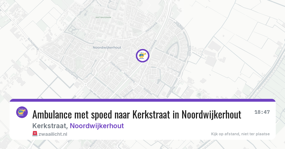 Ambulance met spoed naar Kerkstraat in Noordwijkerhout — 9 feb 2026