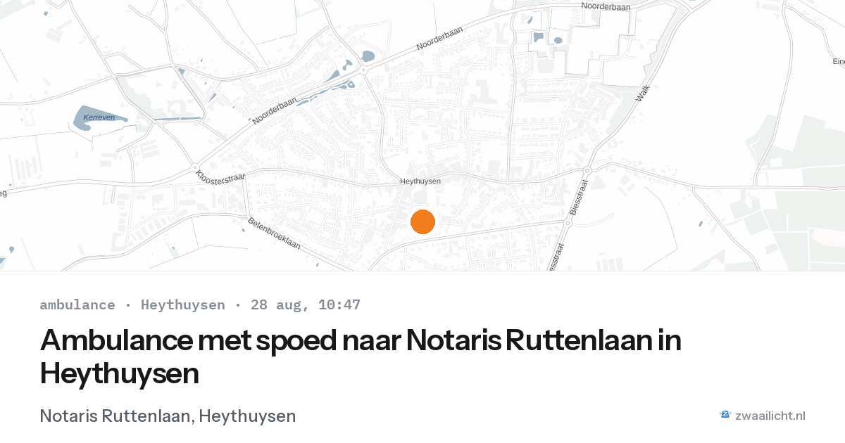 Ambulance met spoed naar Notaris Ruttenlaan in Heythuysen — 28 aug 2026