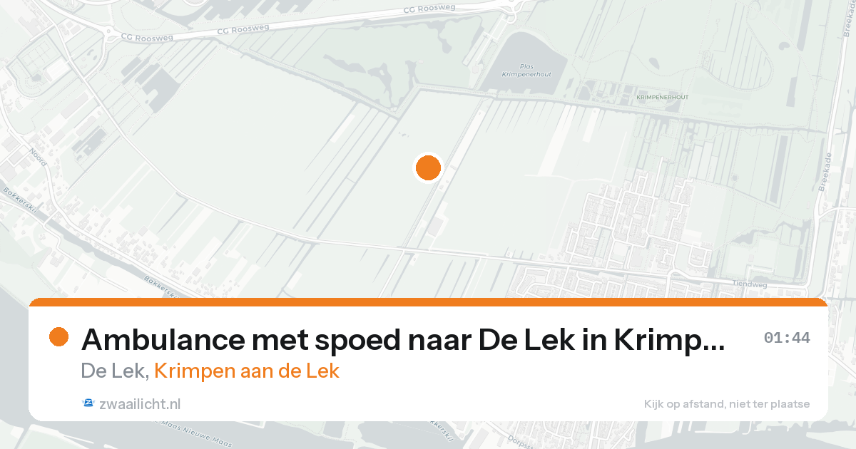 Ambulance met spoed naar De Lek in Krimpen aan de Lek — 16 aug 2026