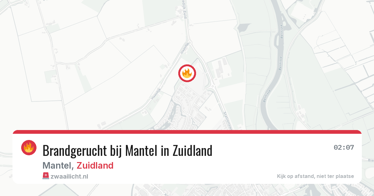 Brandgerucht bij Mantel in Zuidland — 2 jul 2026