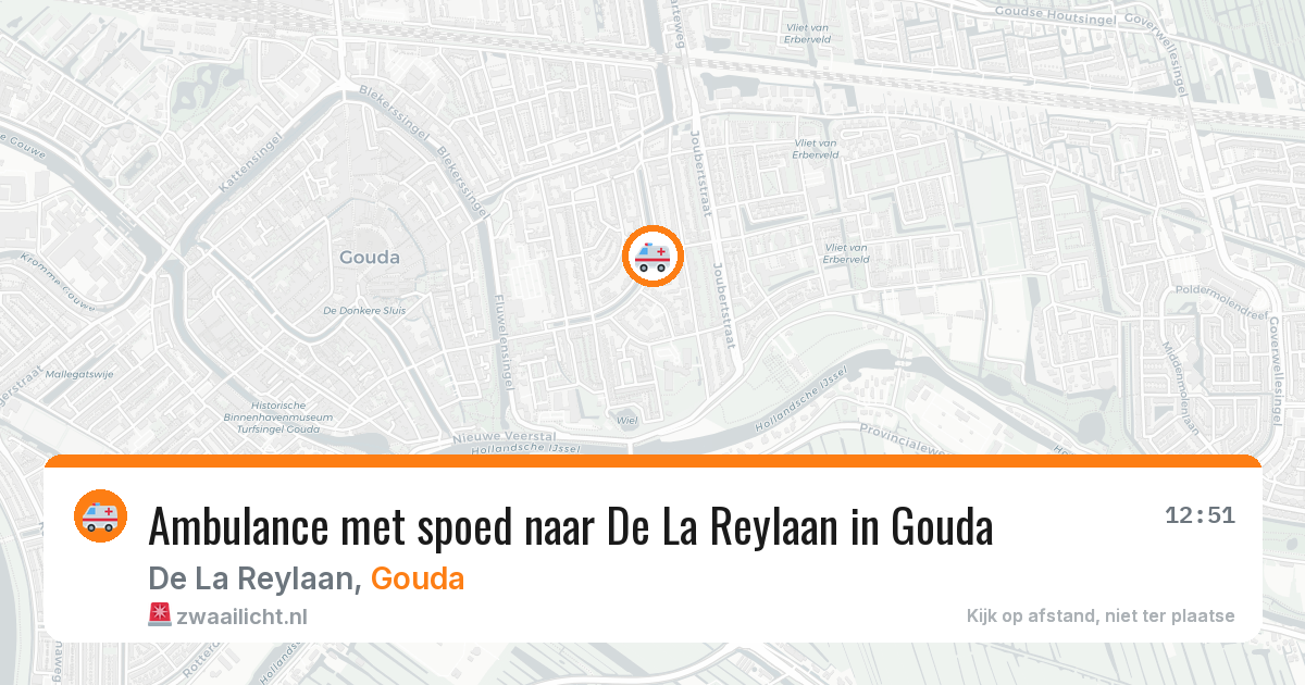 Ambulance met spoed naar De La Reylaan in Gouda — 12 aug 2026