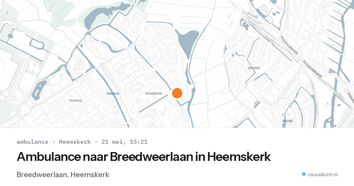 Ambulance naar Breedweerlaan in Heemskerk — 21 mei 2026