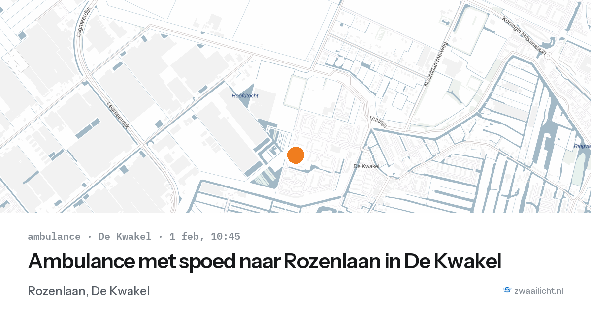 Ambulance met spoed naar Rozenlaan in De Kwakel — 1 feb 2026