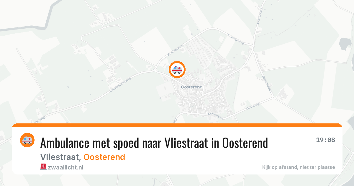 Ambulance met spoed naar Vliestraat in Oosterend — 22 mrt 2026