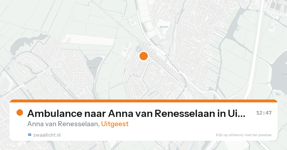 Ambulance naar Anna van Renesselaan in Uitgeest — 20 aug 2026