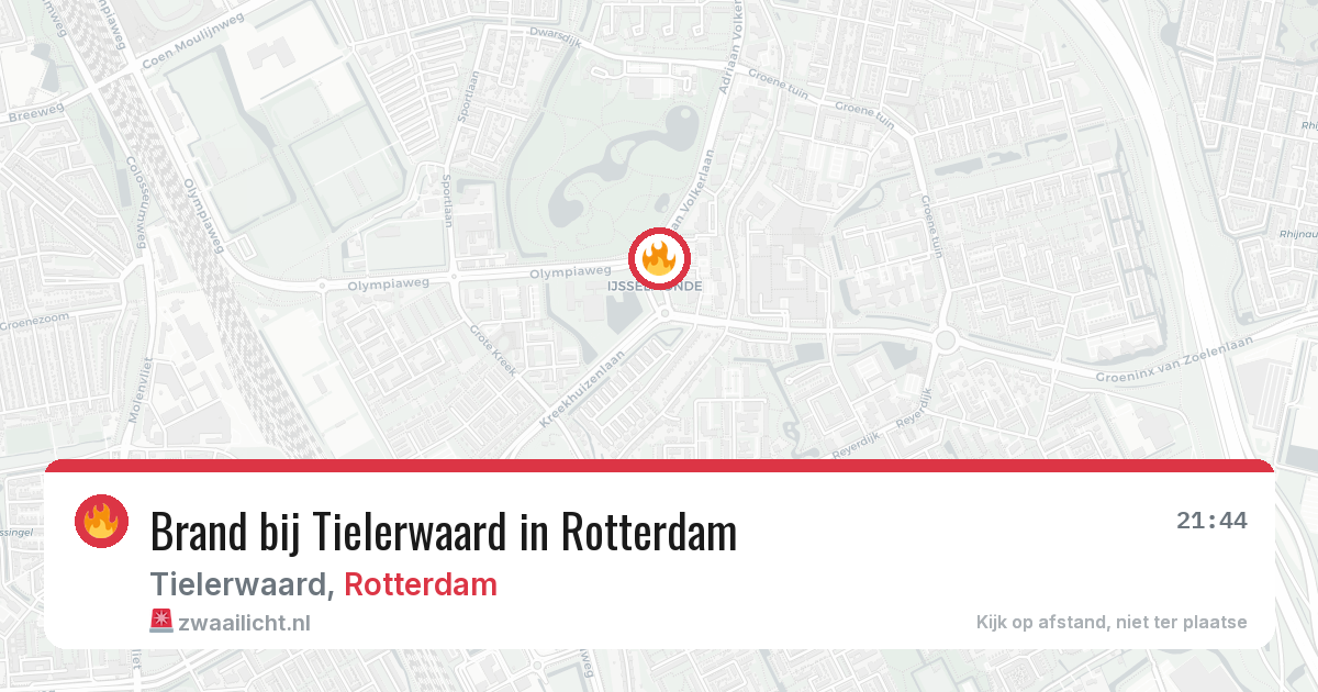 Brand bij Tielerwaard in Rotterdam — 20 jun 2026
