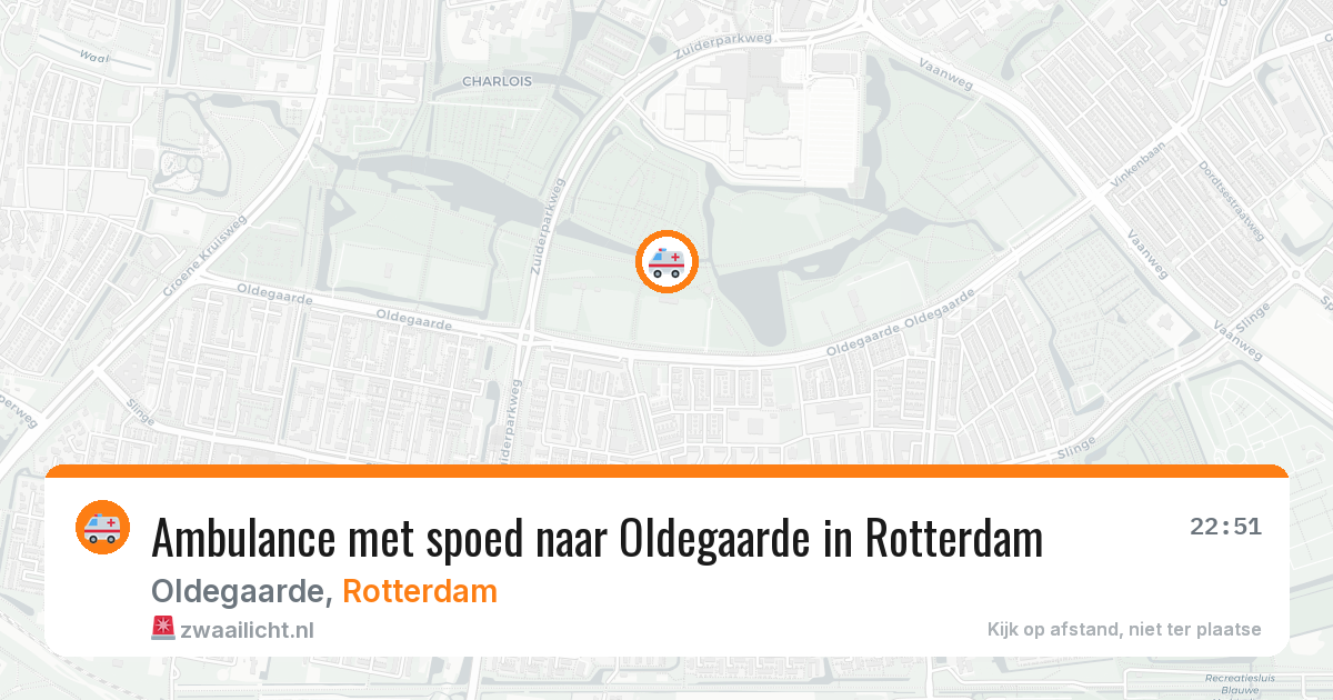 Ambulance met spoed naar Oldegaarde in Rotterdam — 13 aug 2026