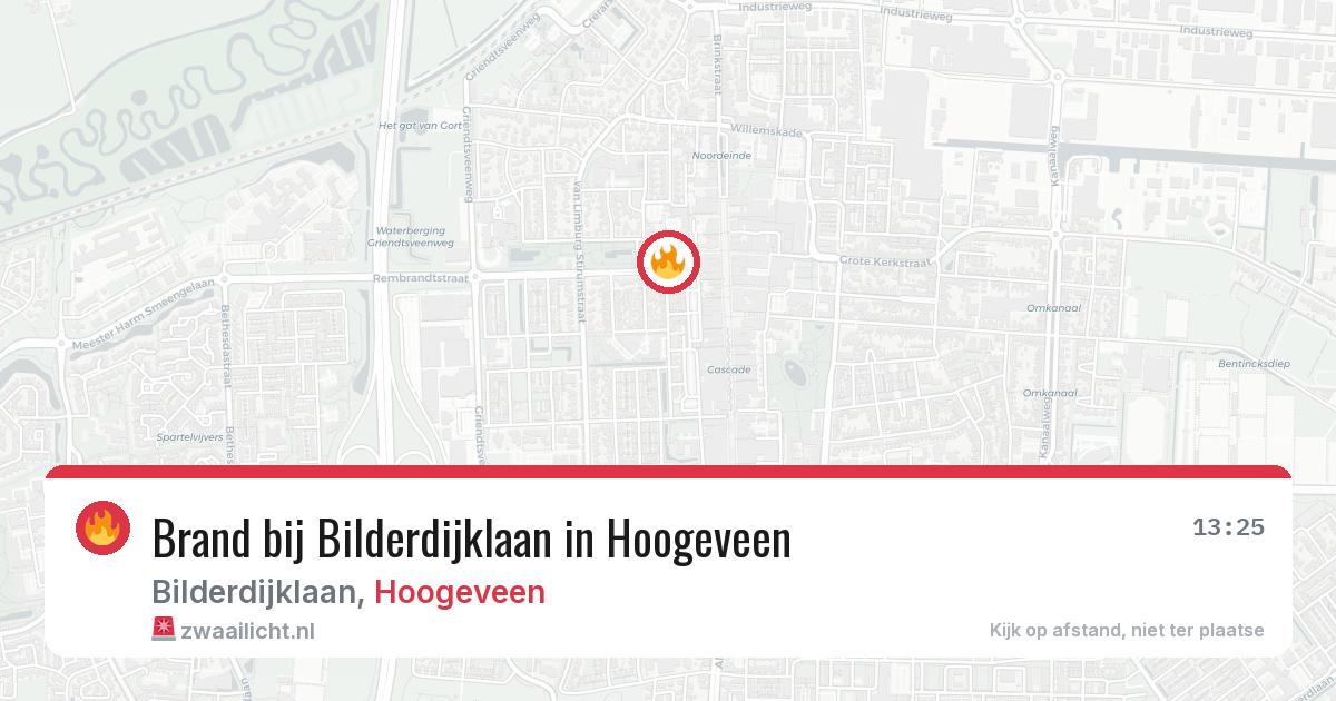 Brand bij Bilderdijklaan in Hoogeveen — 25 jun 2026