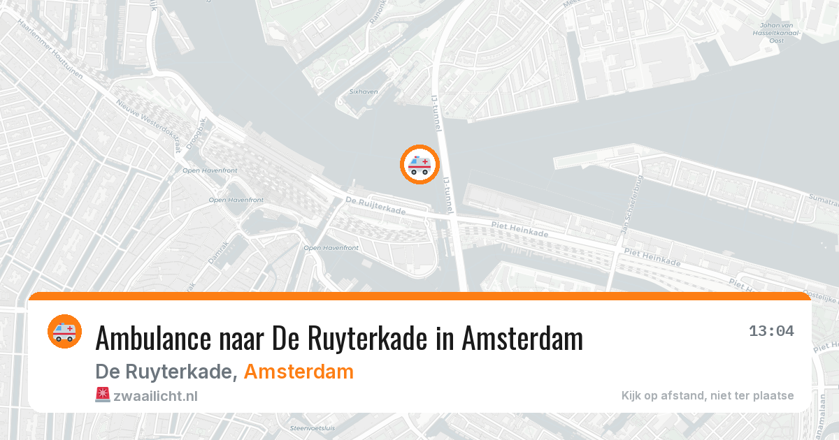 Ambulance naar De Ruyterkade in Amsterdam — 24 mei 2026