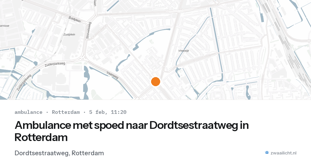 Ambulance met spoed naar Dordtsestraatweg in Rotterdam — 5 feb 2026