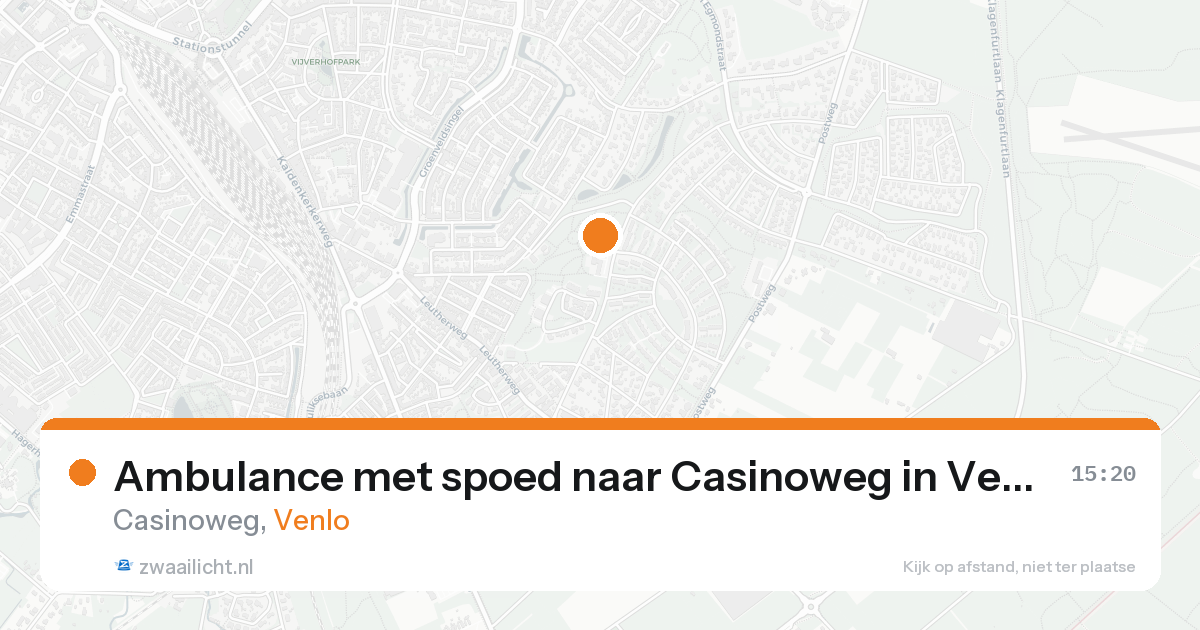 Ambulance met spoed naar Casinoweg in Venlo — 17 aug 2026