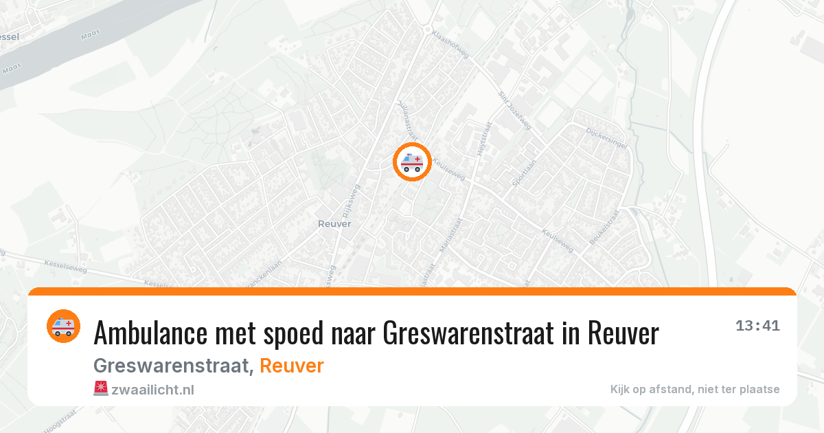 Ambulance met spoed naar Greswarenstraat in Reuver — 14 jun 2026