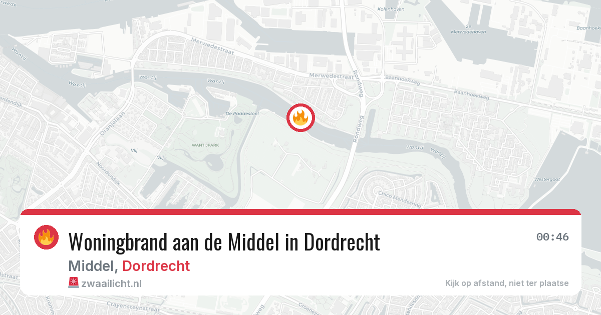 Woningbrand aan de Middel in Dordrecht — 12 mrt 2026