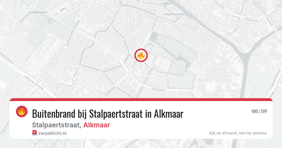 Buitenbrand bij Stalpaertstraat in Alkmaar — 14 jun 2026